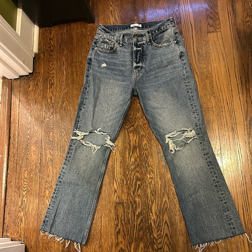 ANINE BING HIGH RISE CROP JEANS